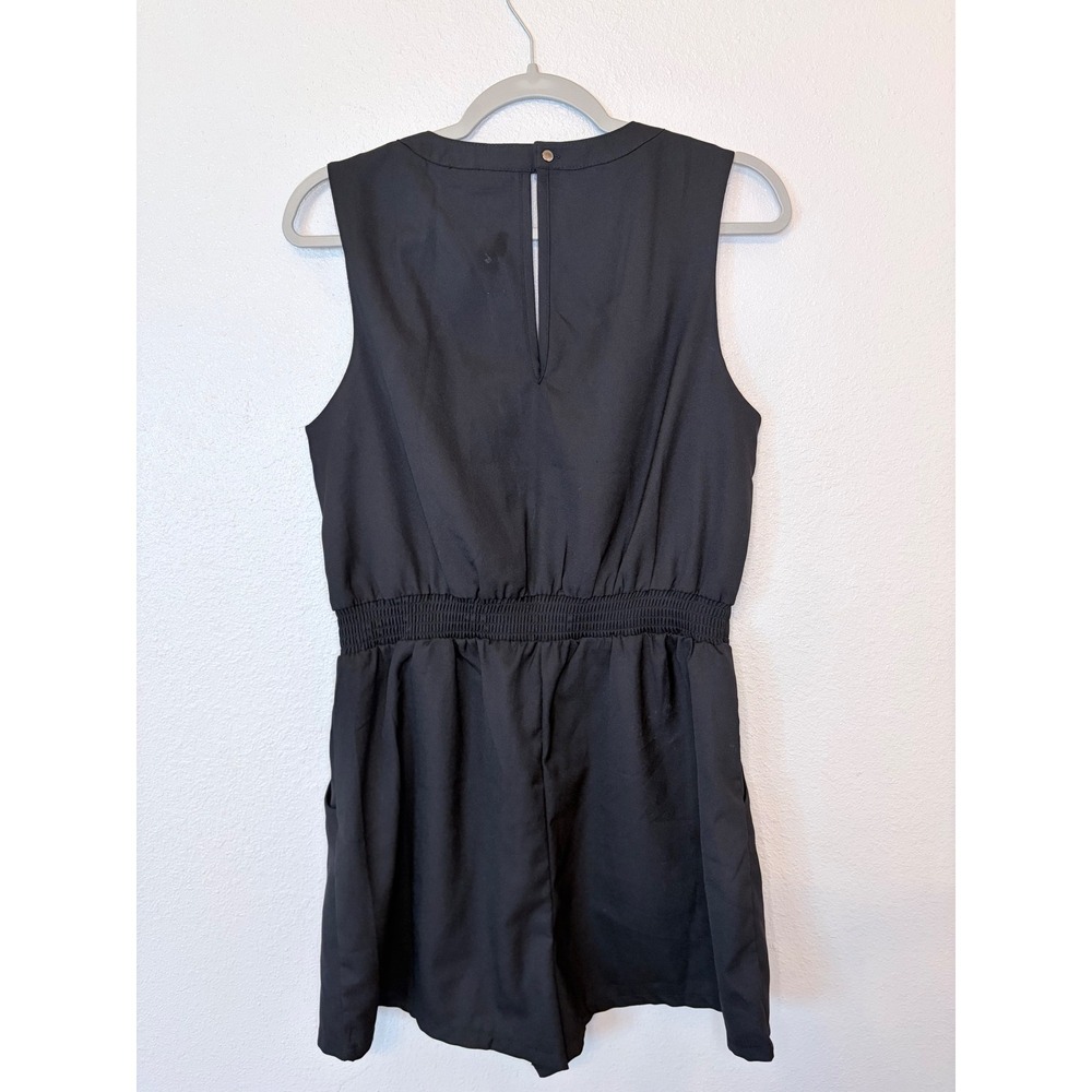 Black denim Shift Dress Frayed Hem Pockets XL